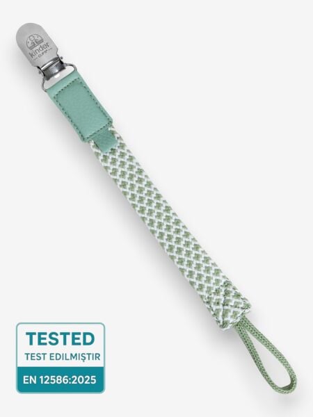 Emzik Askısı – Yeşil Pamuk Dokuma | Paslanmaz Çelik Klips