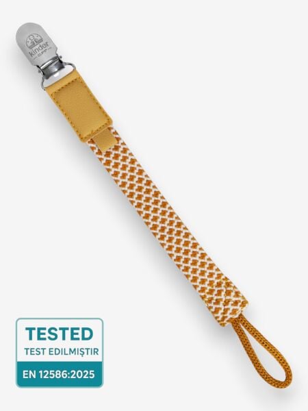 Emzik Askısı – Sarı Pamuk Dokuma | Paslanmaz Çelik Klips