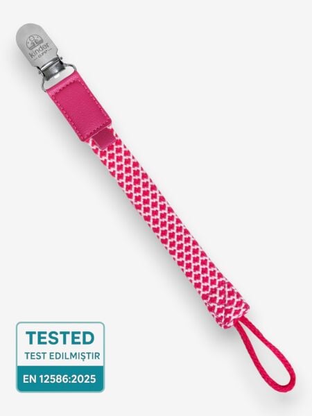 Emzik Askısı – Pembe Pamuk Dokuma | Paslanmaz Çelik Klips